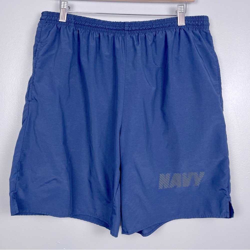 US Navy Men's 100% Nylon Brief Lined Elastic Waist Training Shorts Size L Active